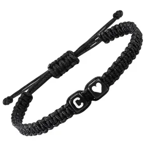 Matching Couple Bracelets Letter Initial Bracelet for Men Women Cute Anniversary Christmas Gifts Long Distance Couple Gifts for Him Her Boyfriend Girlfriend Son Daughter (C)
