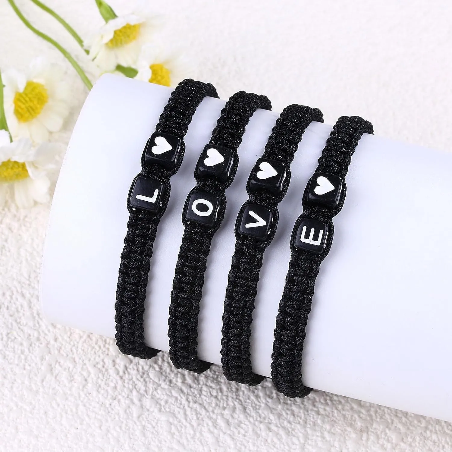 Matching Couple Bracelets Letter Initial Bracelet for Men Women Cute Anniversary Christmas Gifts Long Distance Couple Gifts for Him Her Boyfriend Girlfriend Son Daughter (C)