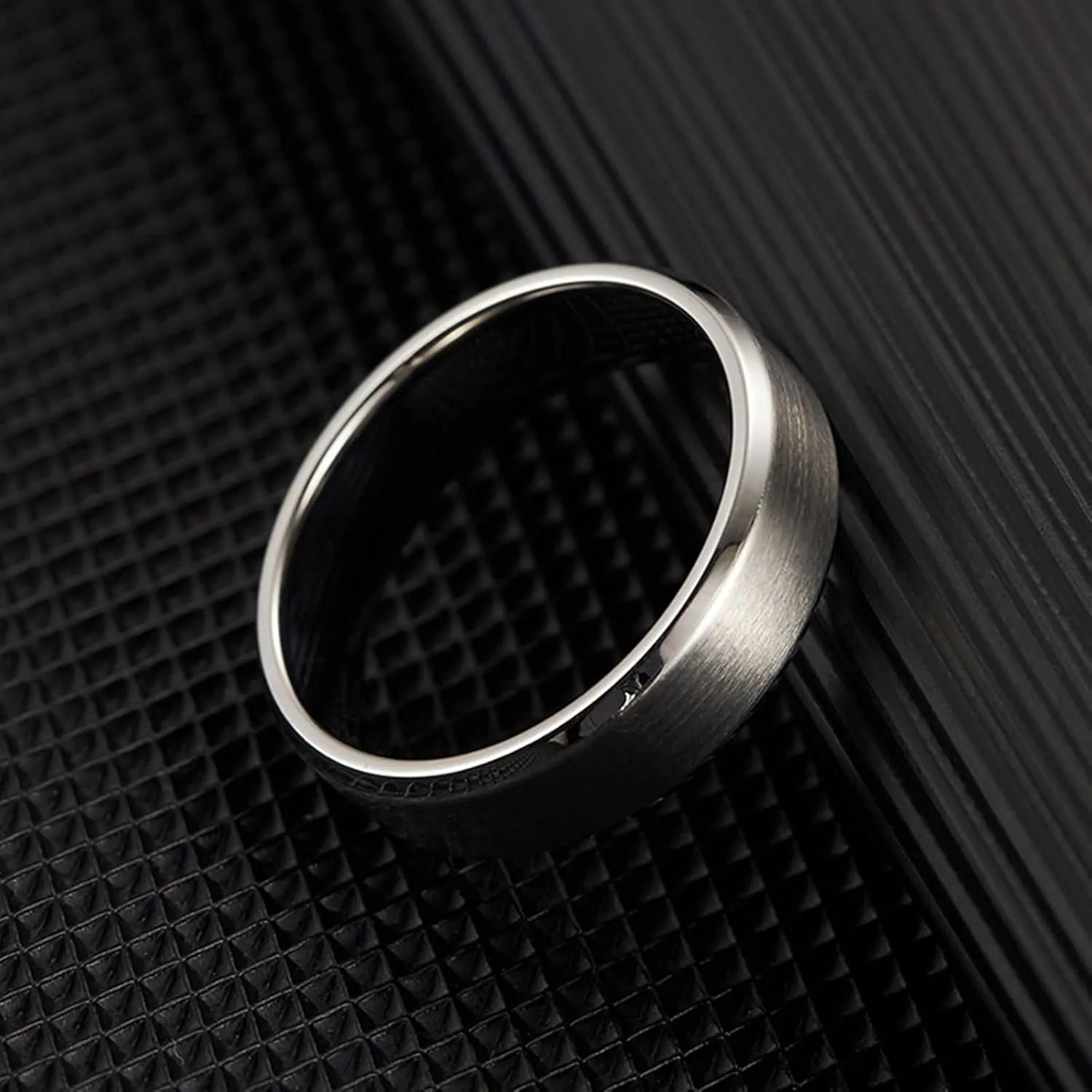 Matching Promise Rings Silver Ring Plain Matte Band, Stainless Steel Couple Rings
