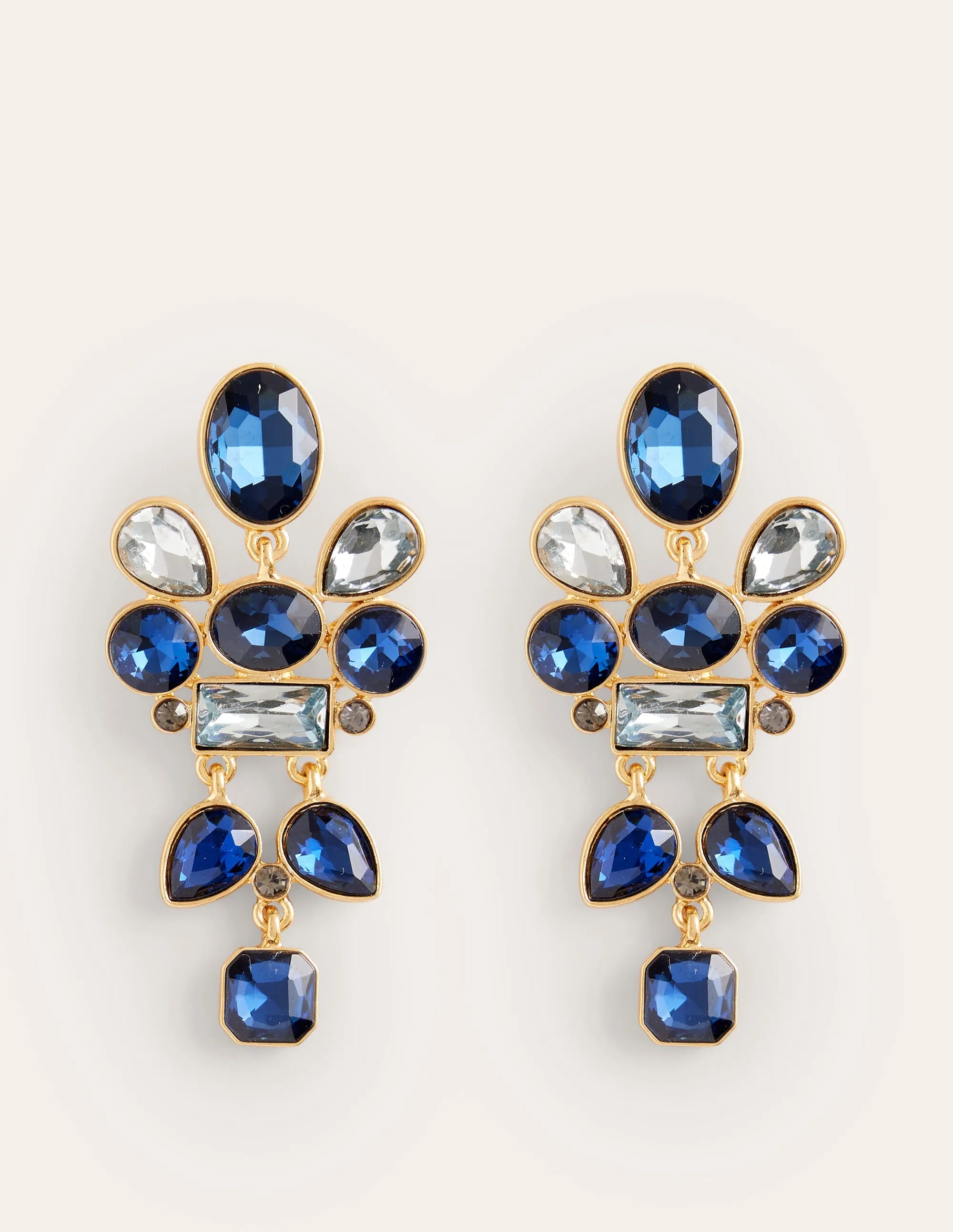 Mega Cluster Jewel Earrings-Blue