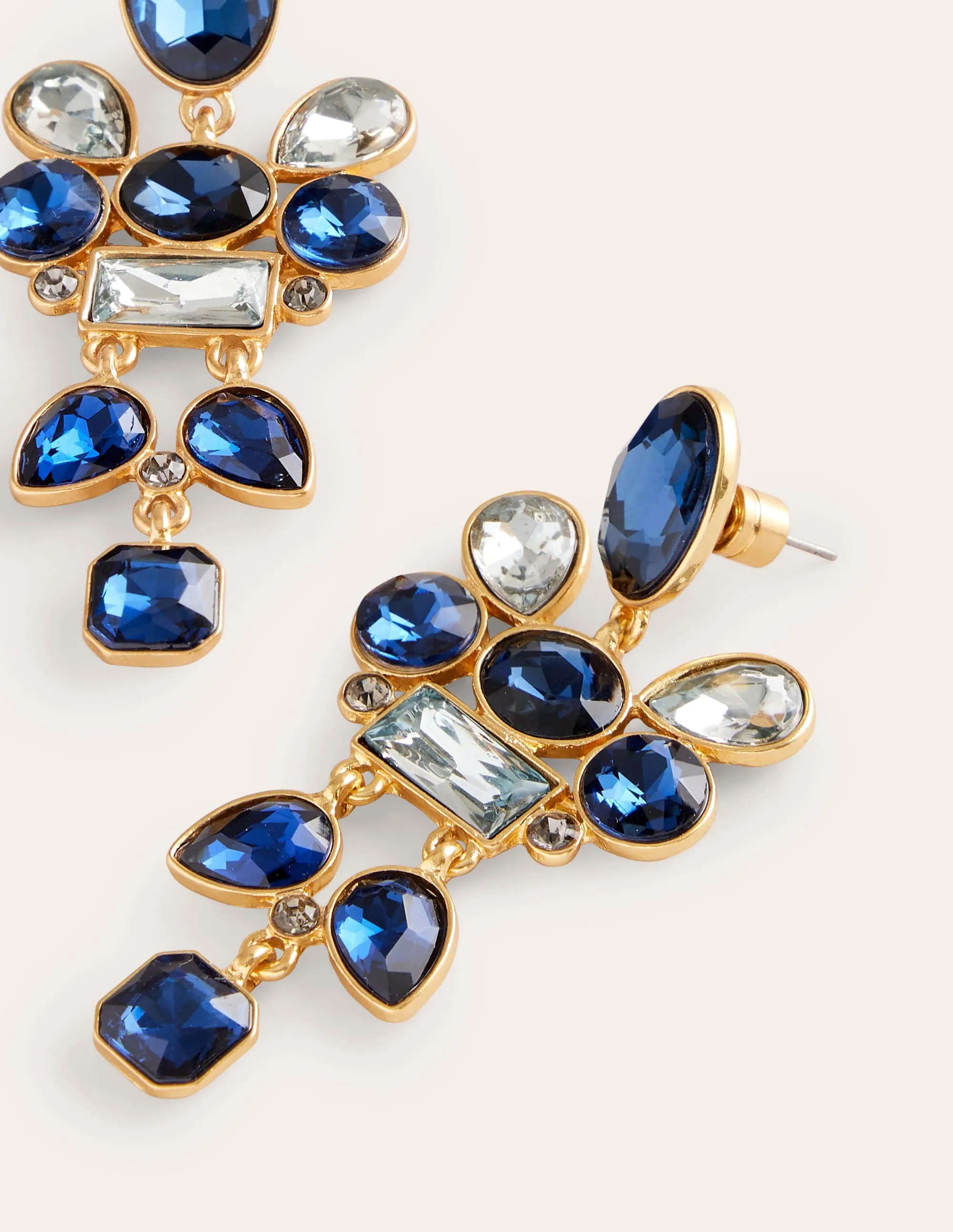 Mega Cluster Jewel Earrings-Blue