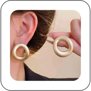 Minimalist Gold Hollow Circle Earrings Large Circle Geometric Earrings Chunky Open Circle Stud Earrings Circle Round Earrings Jewelry for Women