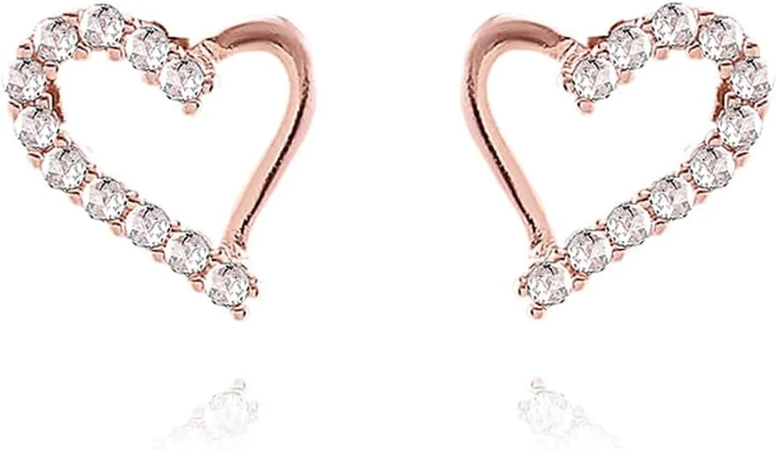 Minimalist Heart Earrings for Women Heart Drop Earrings Huggie Hoop Earrings Heart Stud Earrings Heart Zirconia Dangle Earrings Valentine's Day Gift