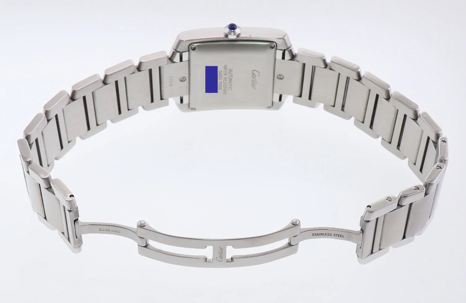 MINT Cartier Tank Francaise 2302 Large Size Stainless Steel White Roman Automatic Watch Box