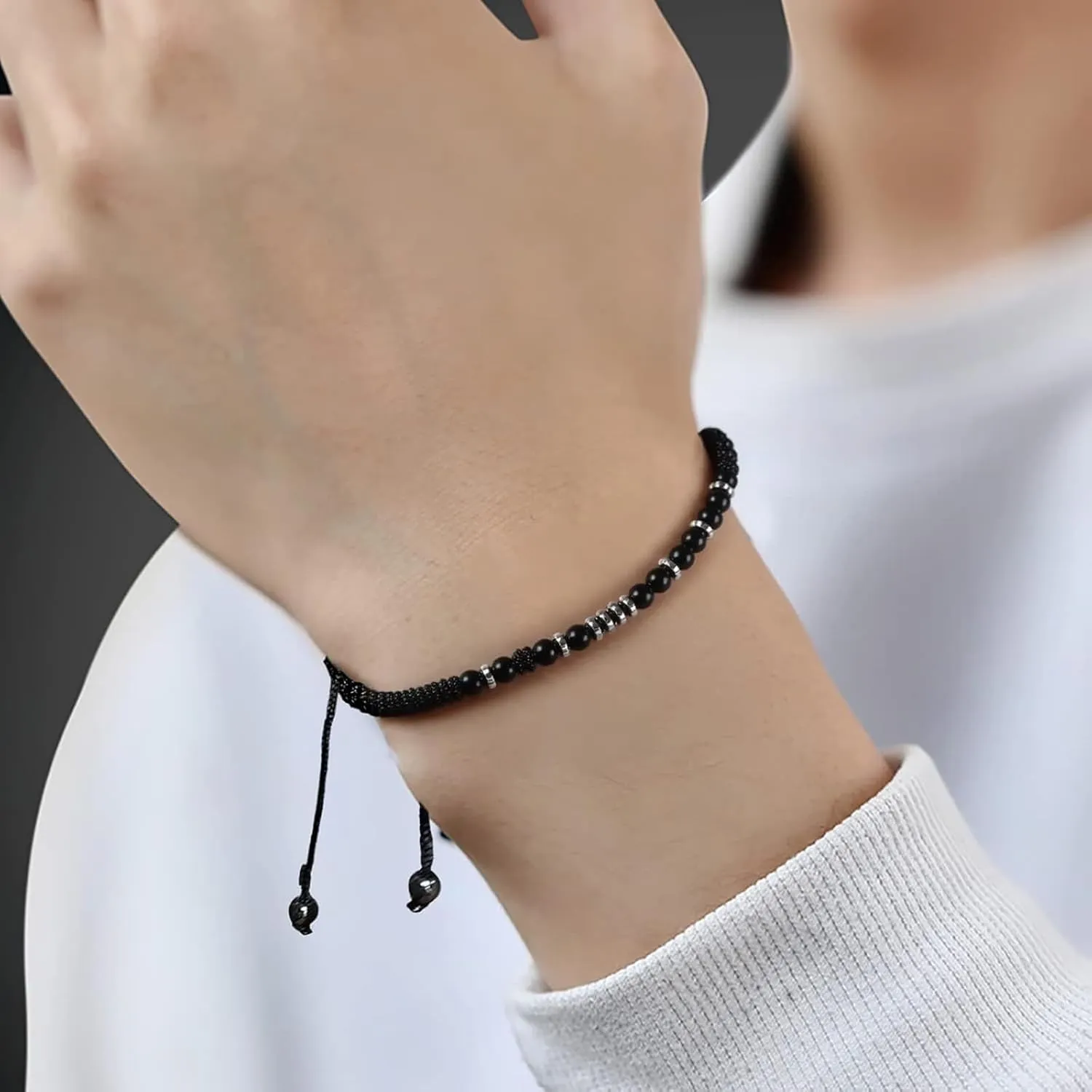 Morse Code Bracelet for Women Men, To My Son/Lover Bracelets Gifts, Inspirational Gifts Bracelets, Adjustable Braided Bracelet, Minimalist Neutral Jewelry Gift for Birthday Anniversary