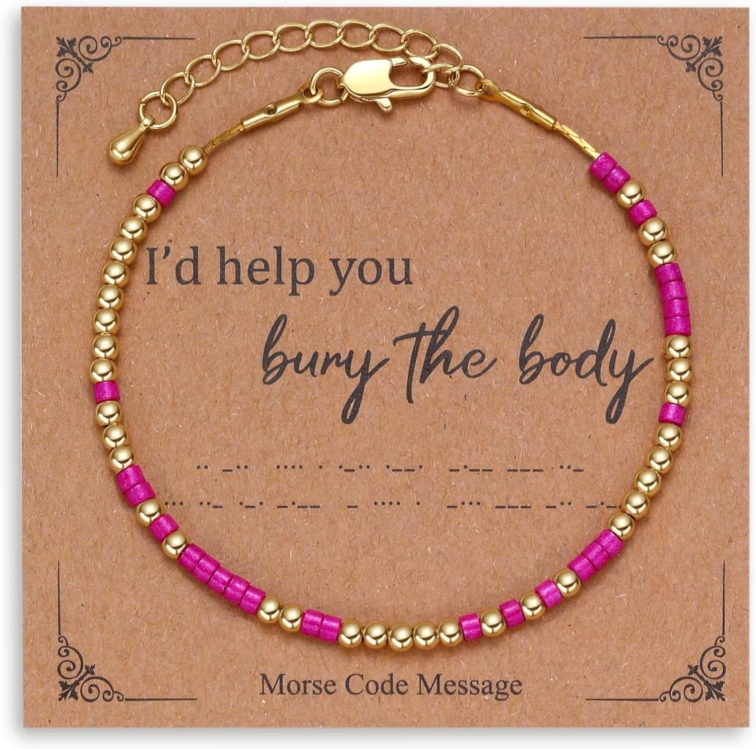 Morse Code Bracelet: I'll Help You Bury the Body, Friendship Bracelet Couple Bracelets Birthday Gifts for Women