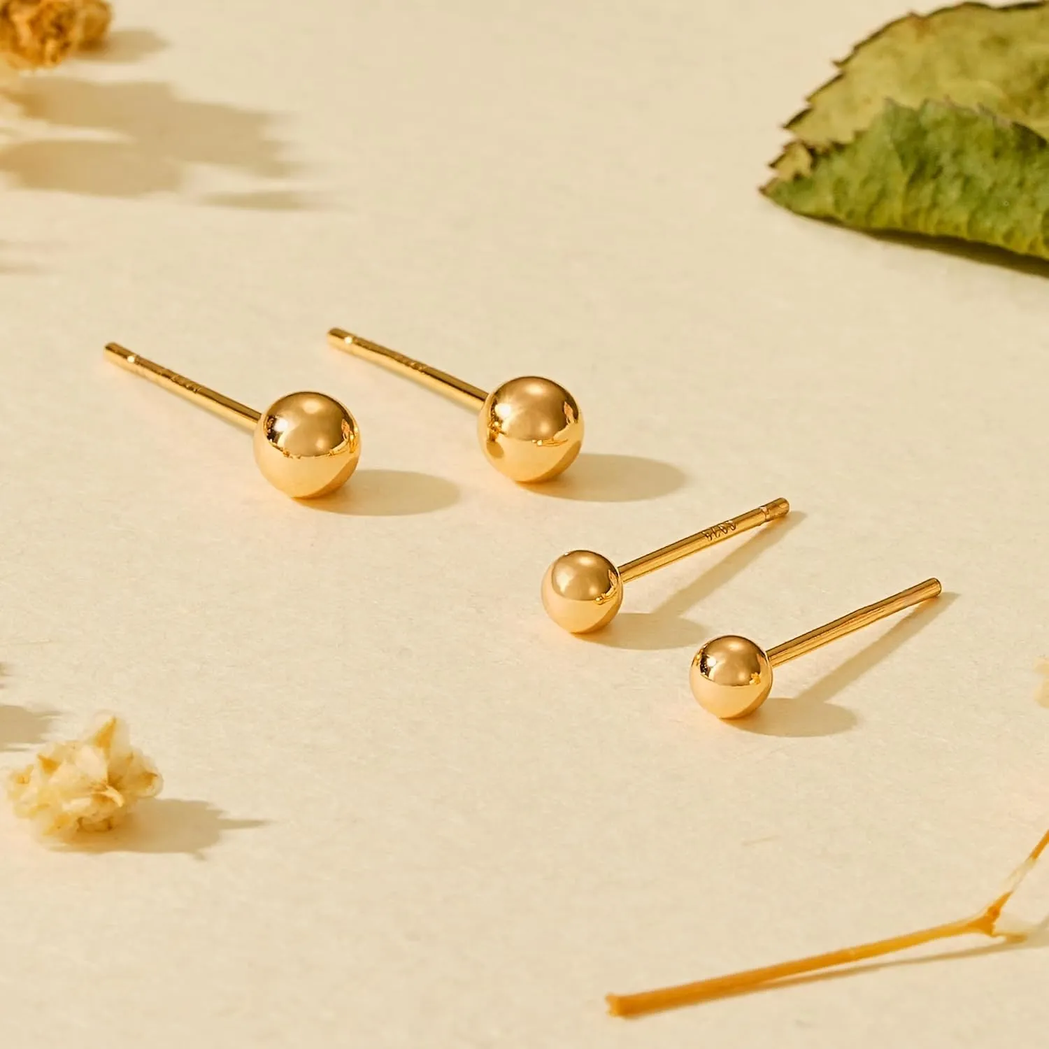 MTMY Gold Stud Earring for Women 2 Pairs of 14K Gold Plated Hypoallergenic Simple Small Stud Earring Set Tiny Bar, Circle, Heart, Triangle, Star, Crown, Flower Dainty Earrings Jewelry