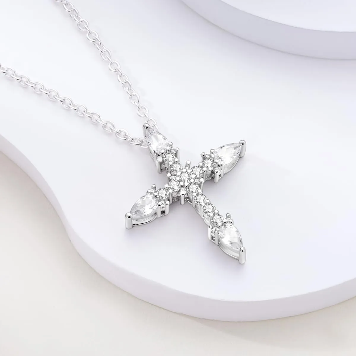 NARMO 925 Sterling Silver Necklace for Women Heart Pendant Necklace Moon Pendant Necklace Colorful Cubic Zirconia Pendant with Chain Necklace Various Dainty Necklaces for Women