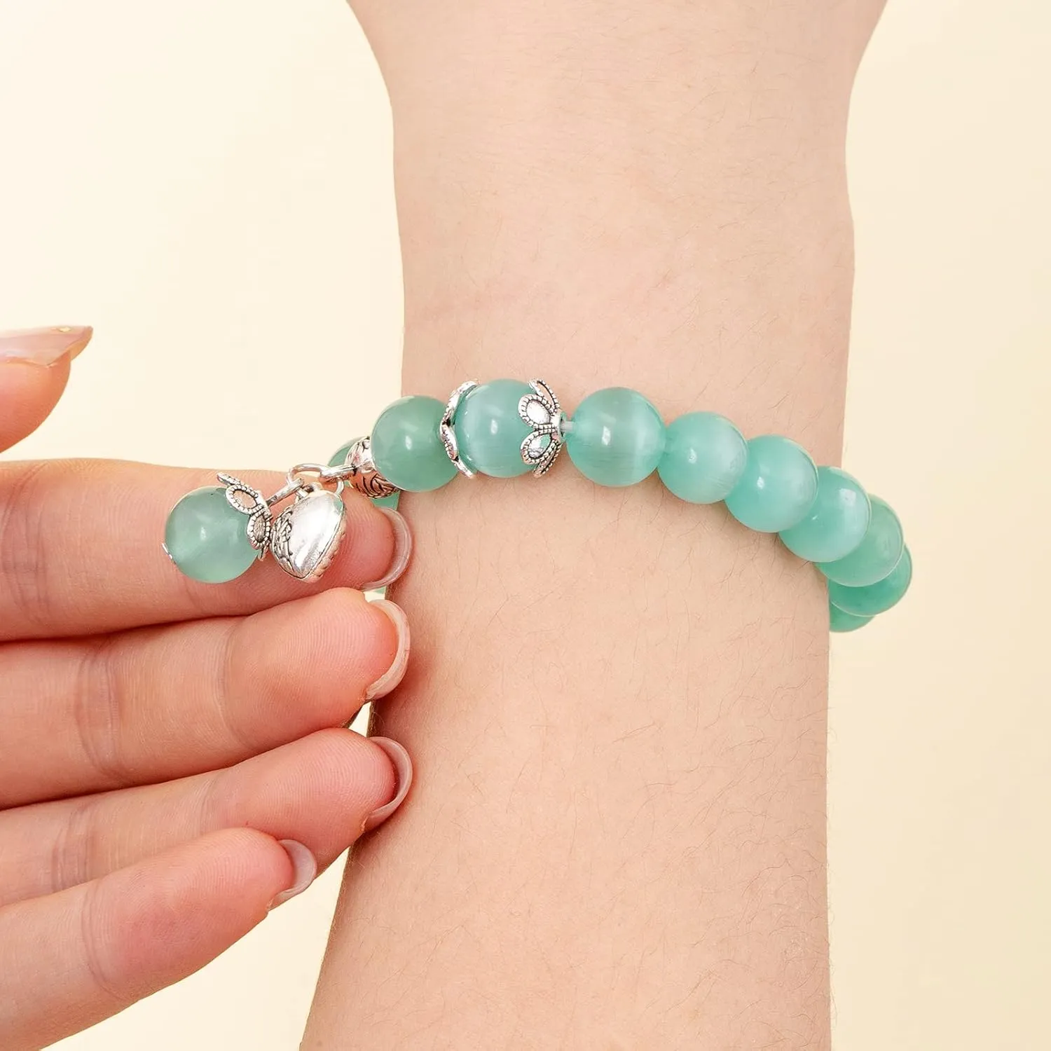 Natural Stretch Gemstone Bracelet Healing Stone Beaded Bracelets for Women Men Gifts (Unisex)