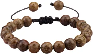 New 2025 8Mm Natural Wood Bracelets Men Adjustable Meditation Stone Beads Bracelet Women Prayer Jewelry Yoga Fashion Trendy Accessories Creative Gift