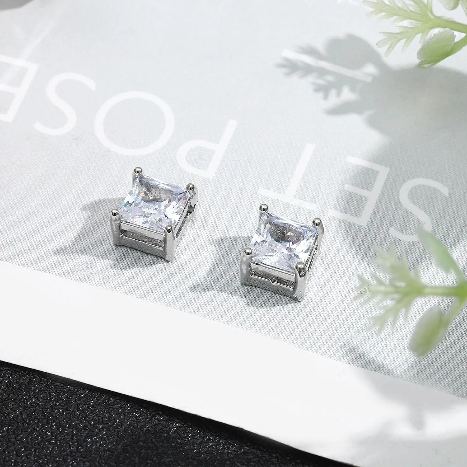 NEWITIN Magnetic Stud Earrings for Men Clip on Earring Stainless Steel Magnet Earring Unisex Non Piercing CZ Hoop Cross Diamond Magnetic Earrings for Men Women