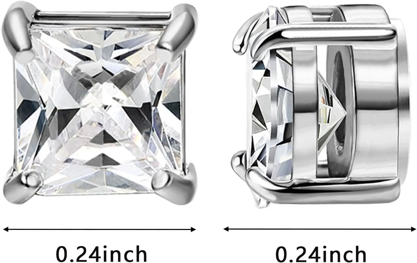 NEWITIN Magnetic Stud Earrings for Men Clip on Earring Stainless Steel Magnet Earring Unisex Non Piercing CZ Hoop Cross Diamond Magnetic Earrings for Men Women