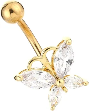 NOLITOY Navel Nail Navel Ring Navel Piercings Jewelry Belly Button Jewelry Belly Ring Navel Rings Body Jewelry Belly Piercing Belly Button Piercing Golden Stainless Steel