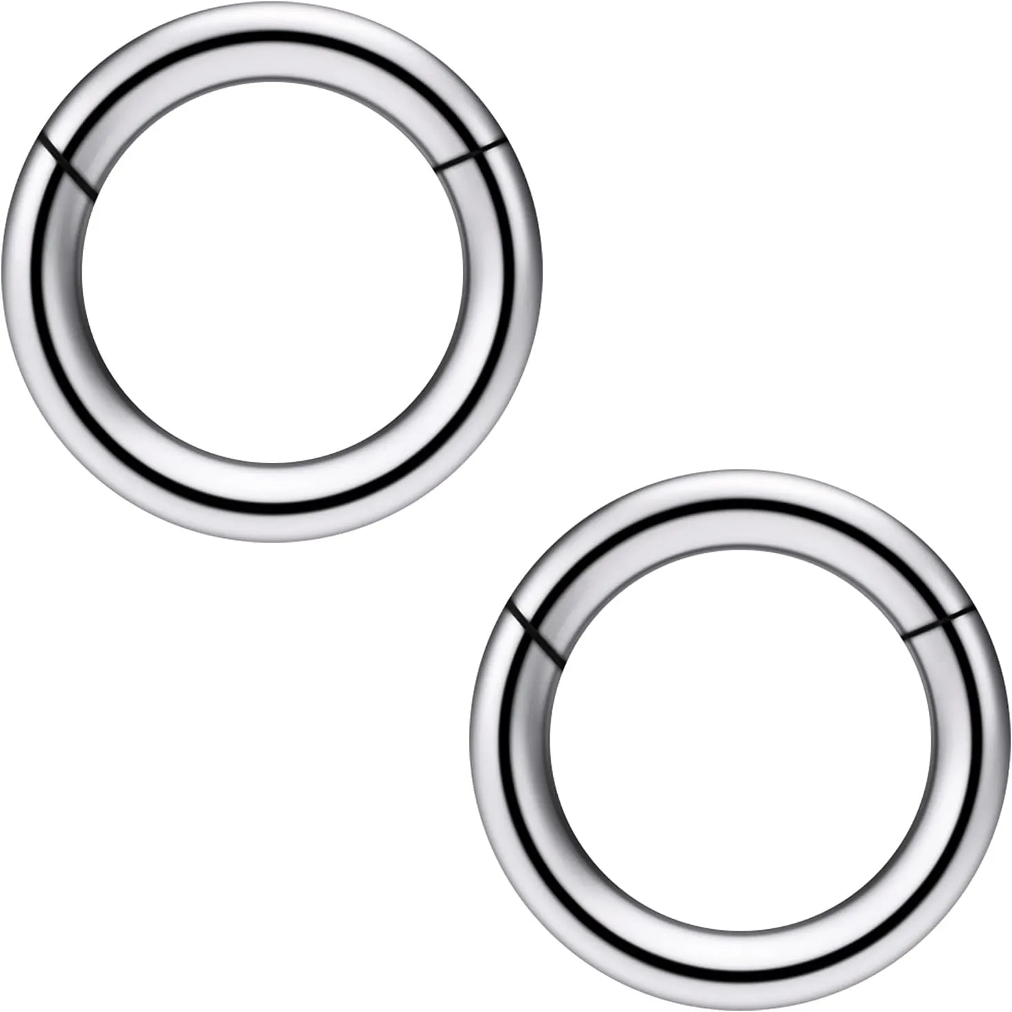 Ocptiy 8G 6G 4G 2G Titaniumm Hinged Septum Rings Clicker Medical Implant Grade Ear Gauges Hoop Earrings Stretching kit Hypoallergenic Thick Septum Nose Ring Piercing Jewelry Women Men 14mm 16mm 19mm