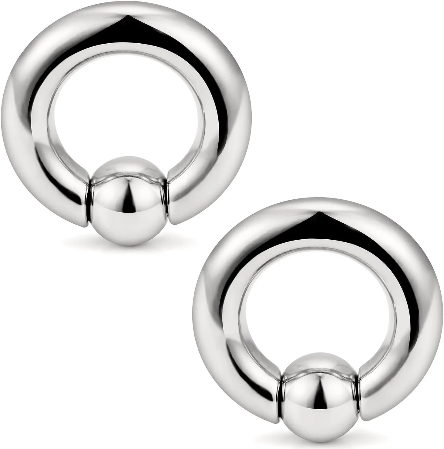 Ocptiy 8G 6G 4G 2G Titaniumm Septum Rings Medical Implant Grade Gauges Tunnels Earrings Stretching kit Hypoallergenic Septum Nose Ring Ear Lobe Hoop Earring Piercing Jewelry Women Men 12mm 14mm 16mm