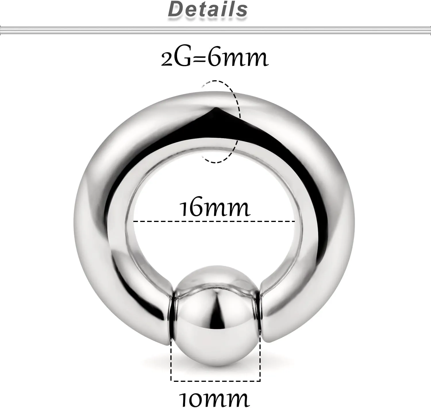 Ocptiy 8G 6G 4G 2G Titaniumm Septum Rings Medical Implant Grade Gauges Tunnels Earrings Stretching kit Hypoallergenic Septum Nose Ring Ear Lobe Hoop Earring Piercing Jewelry Women Men 12mm 14mm 16mm