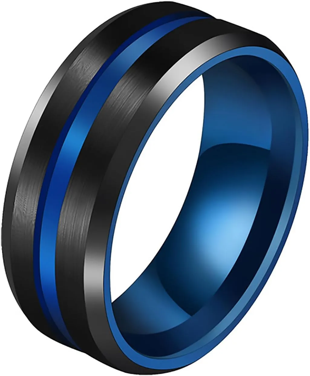OIDEA Promise Rings for Women Men - His and Hers Matching Couple Ring, Engagement Ring Wedding Ring Band Set, Black and Blue Heart Shaped Crown Sapphire Cubic Zirconia Rings