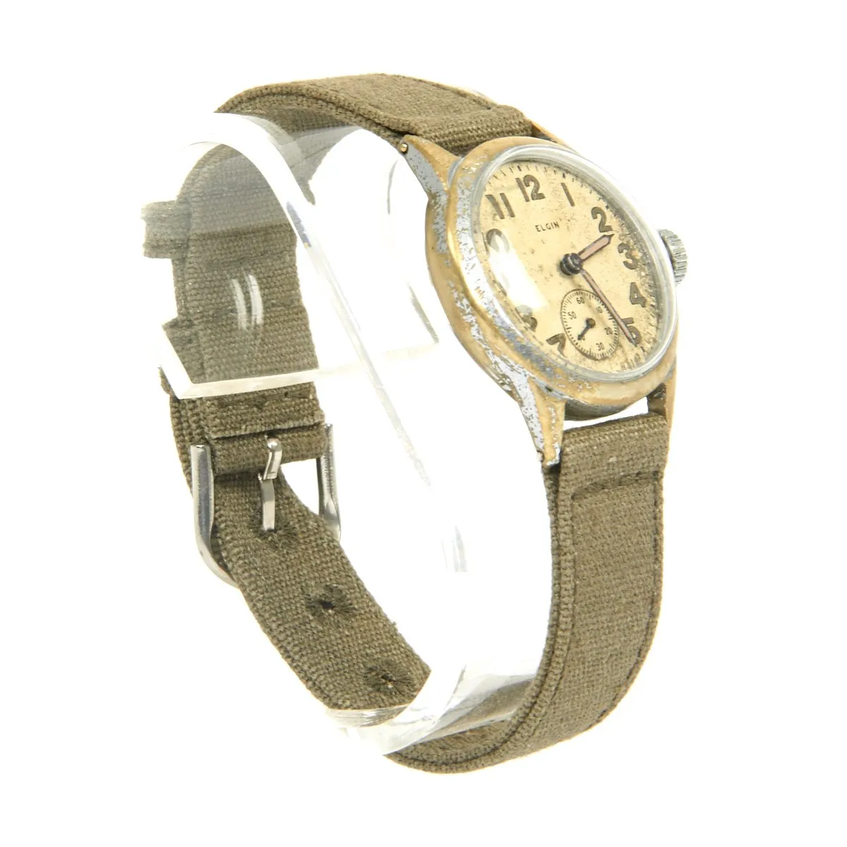 Original U.S. WWII Army NCO/EM 15-Jewel Wrist Watch 8/0 Size by ELGIN - Fully Functional
