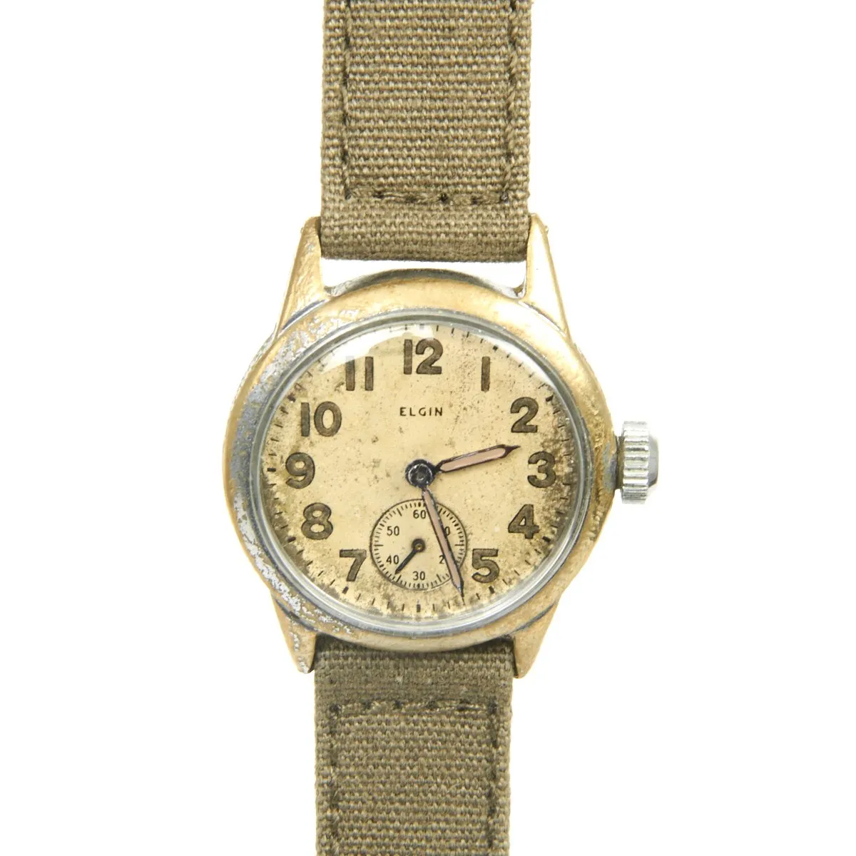 Original U.S. WWII Army NCO/EM 15-Jewel Wrist Watch 8/0 Size by ELGIN - Fully Functional