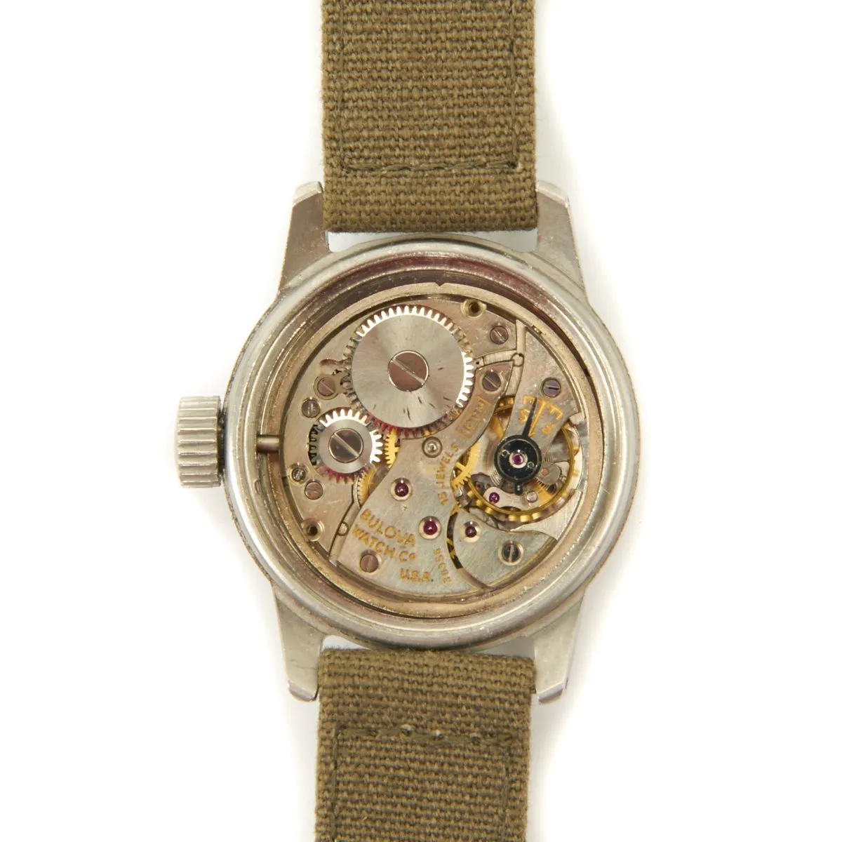 Original U.S. WWII Army Officer 15-Jewel Wrist Watch Model 10 BM by BULOVA - Fully Functional