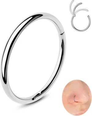 OUFER 20G/16g Nose Rings Hoops, 316L Surgical Steel Hinged Segment Nose rings for Women Men, Septum Lip Rings, Cartilage Helix Daith Tragus Rook Conch Ear Lobe Piercing Jewelry-6mm 7mm 8mm 9mm 10mm