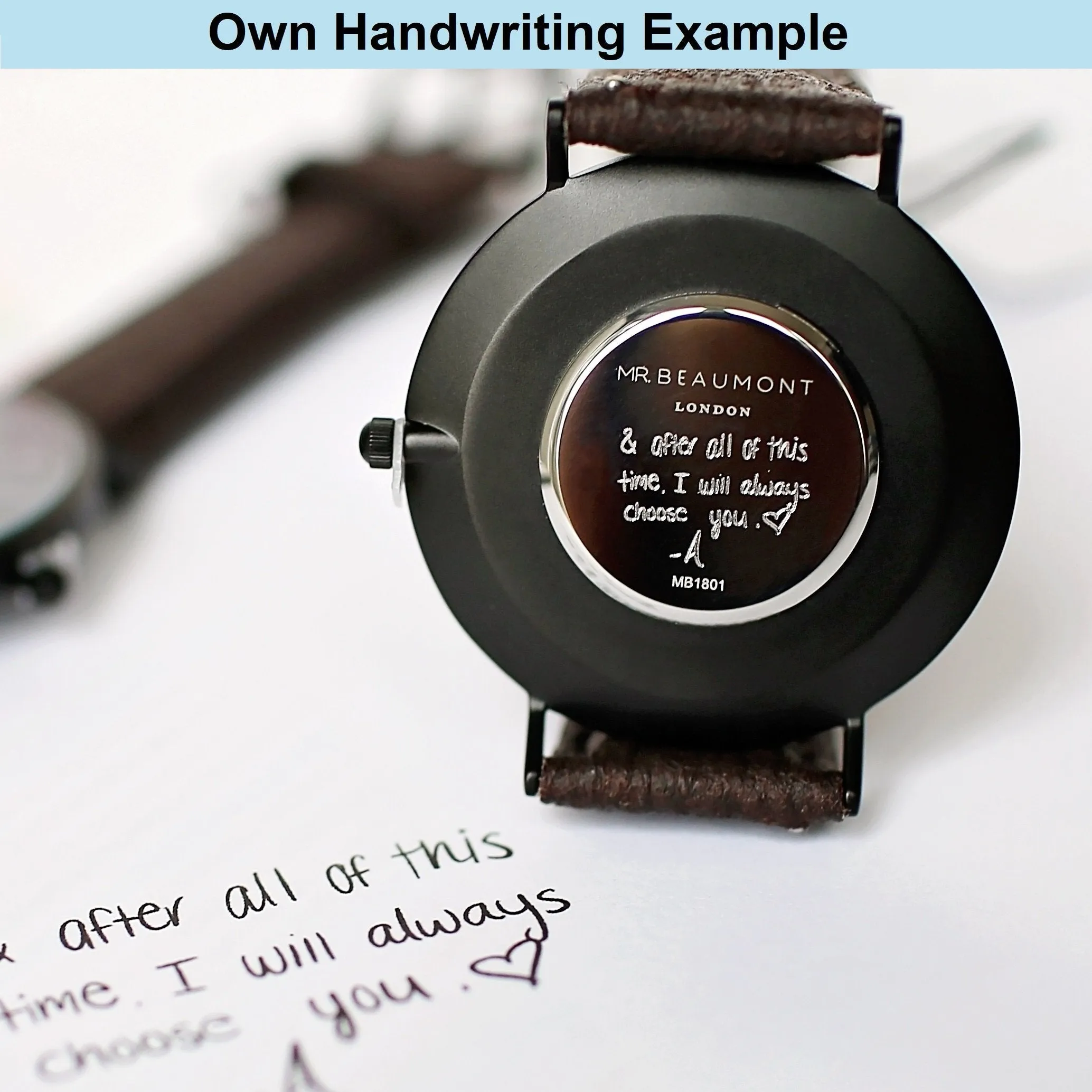 Own Handwriting Mr Beaumont Watch Brown With Black Face