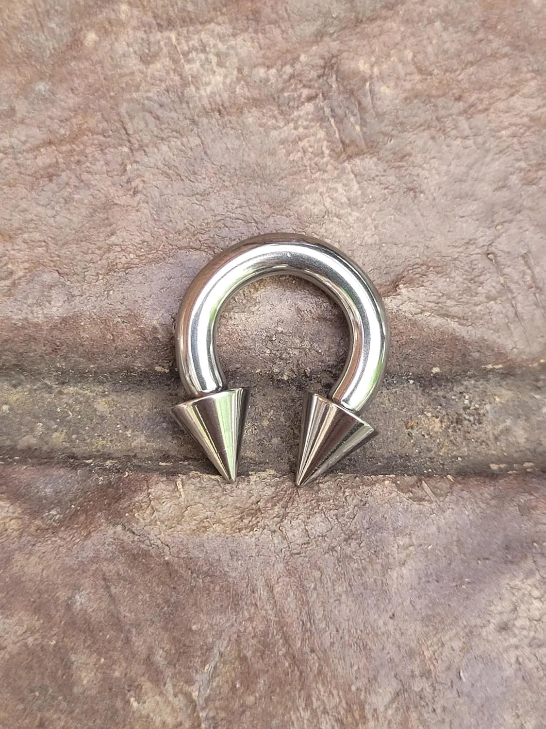 Pair 2g-14g Big Gauges Silver Cone Spike Horeshoe Septum Pincher Ring Stretching Ear Plugs Tapers nose Gauges 2g 4g 6g 8g 10g 12g 14g gauge