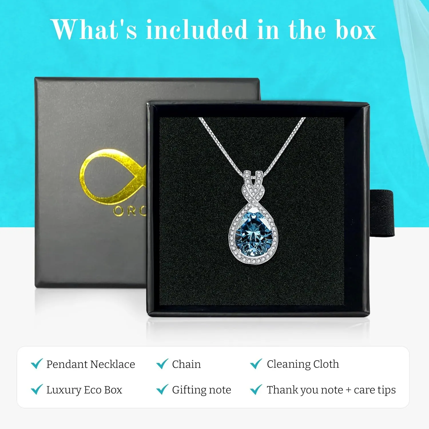Platinum Plated Genuine Birthstone Infinity Necklace, Gold Necklaces for Women, 925 Sterling Silver Jewelry with Pendant Birthstone, Dainty Necklace, Birthday Gifts for Her