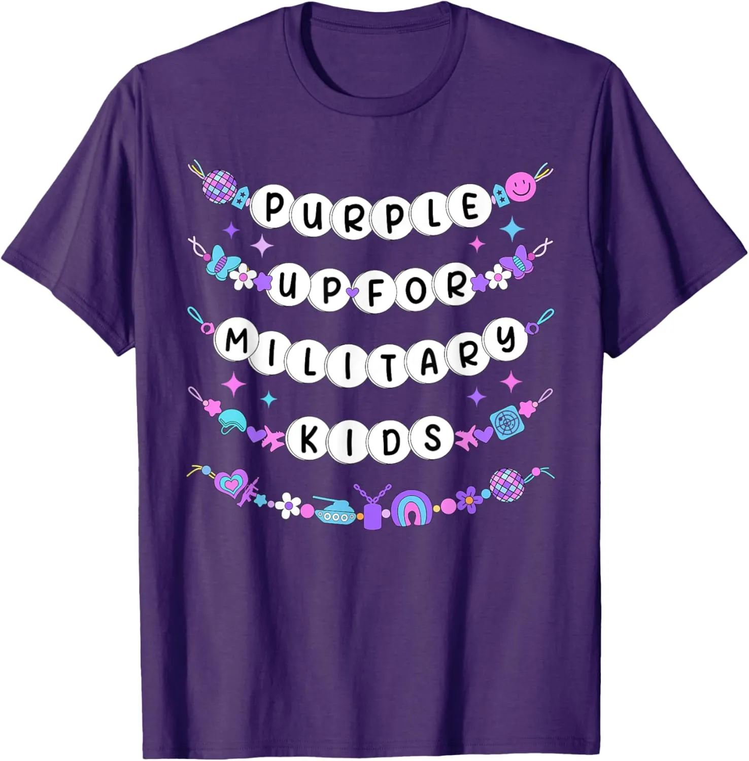 Purple Up For Military Kids Friendship Bracelets Kid Toddler T-Shirt