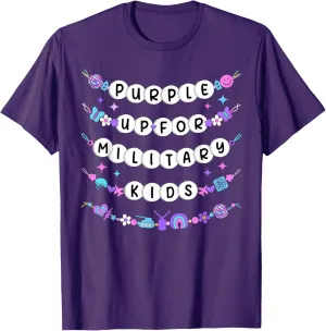 Purple Up For Military Kids Friendship Bracelets Kid Toddler T-Shirt