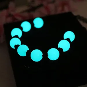 "Glow in The Dark"Tibetan Wealth-God Ancient Luminous Stone Woven Bracelet (14mm