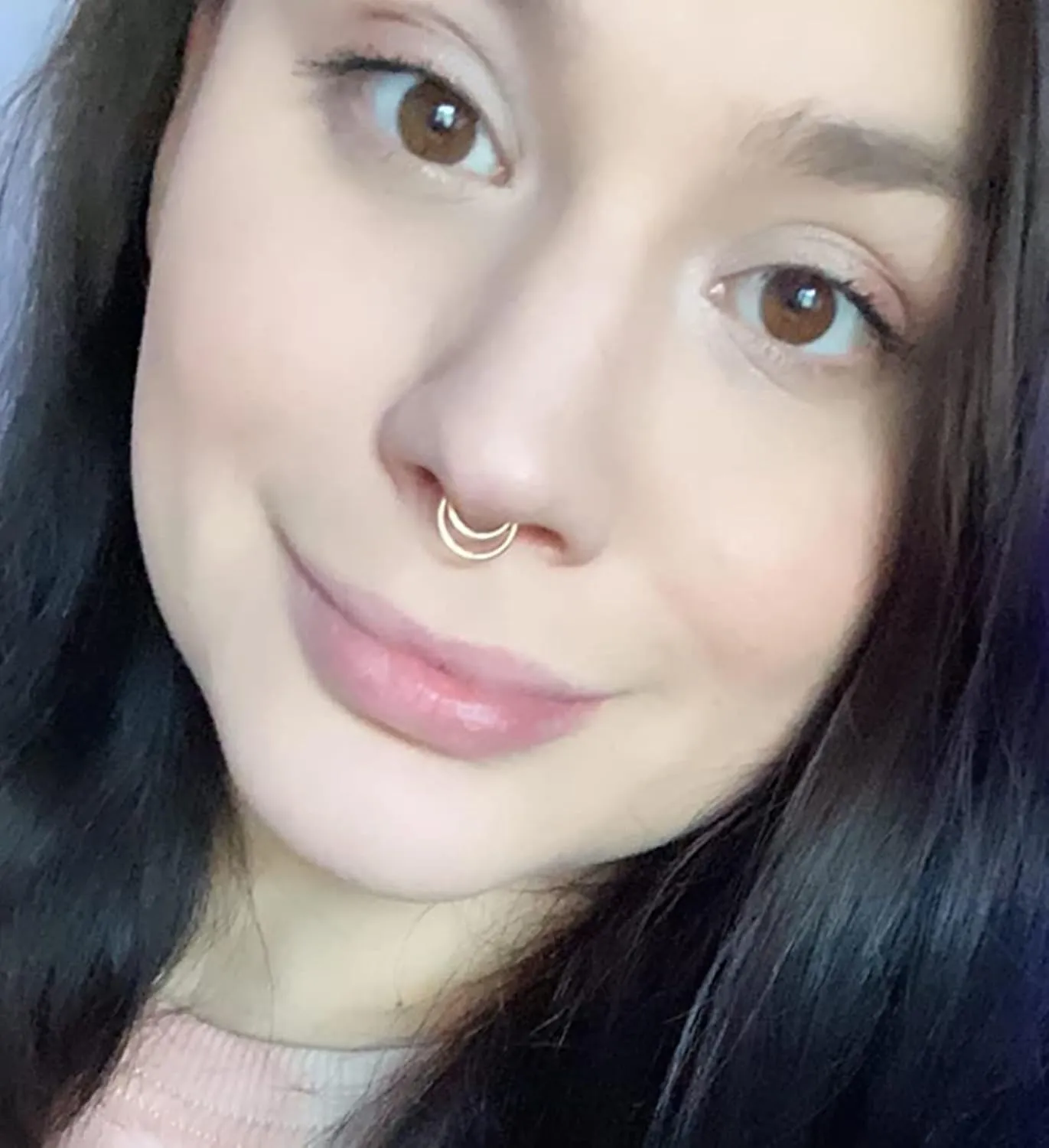 QWALIT Fake Nose Ring Gold Fake Septum Ring Hoop Silver Faux Septum Piercing Clip on Lip Ring Stick on Nose Stud Non Piercing Ear Earring Cuffs Gold Lip Cuff Non Pierced