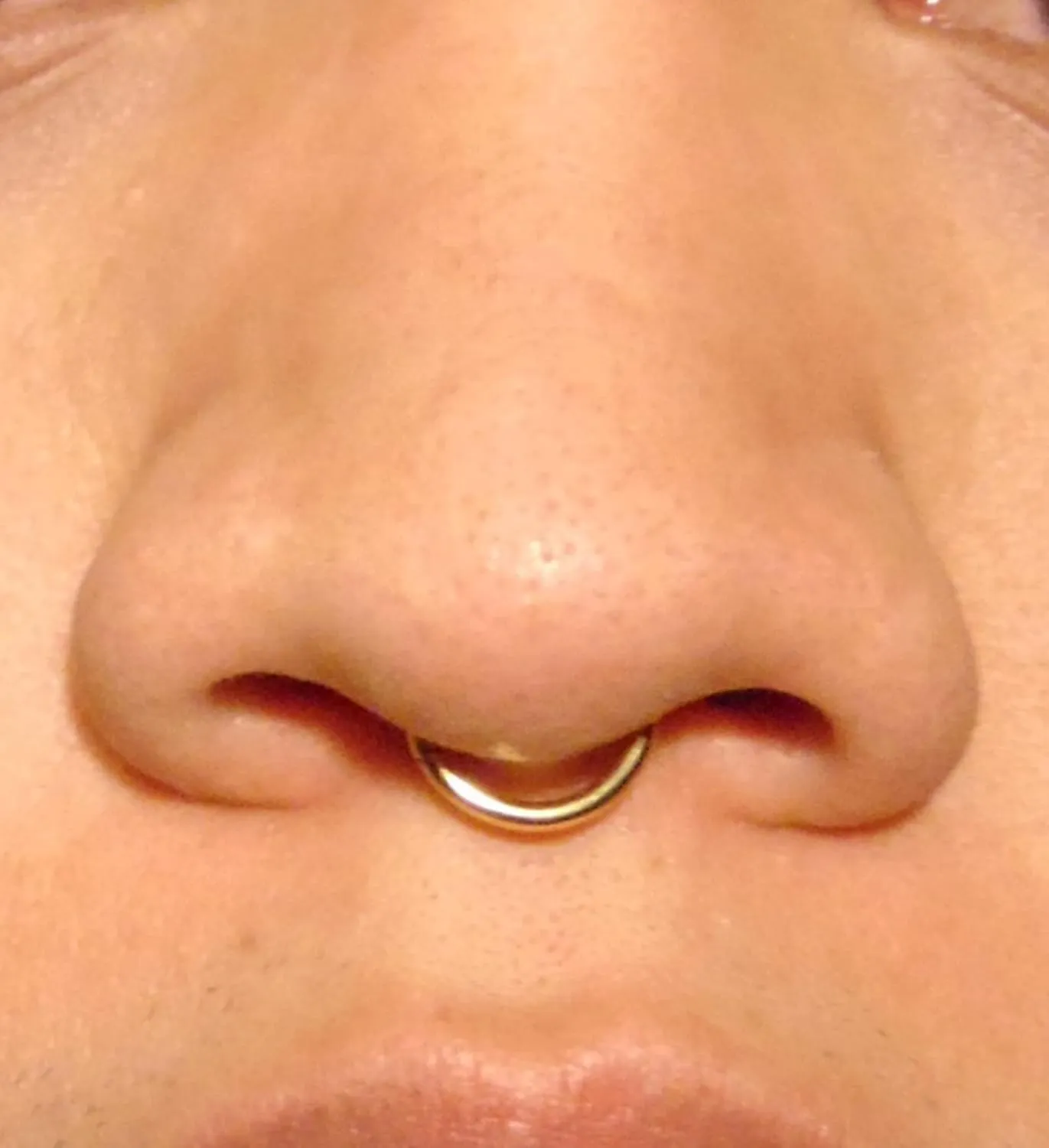 QWALIT Fake Nose Ring Gold Fake Septum Ring Hoop Silver Faux Septum Piercing Clip on Lip Ring Stick on Nose Stud Non Piercing Ear Earring Cuffs Gold Lip Cuff Non Pierced