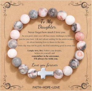QWNHONEY Christian Gifts for Women Cross Beads Bracelet Catholic Religious Jewelry Mothers Day Birthday Christmas Gifts for Women Mother Daughter Sister Girlfriend Grandma Wife