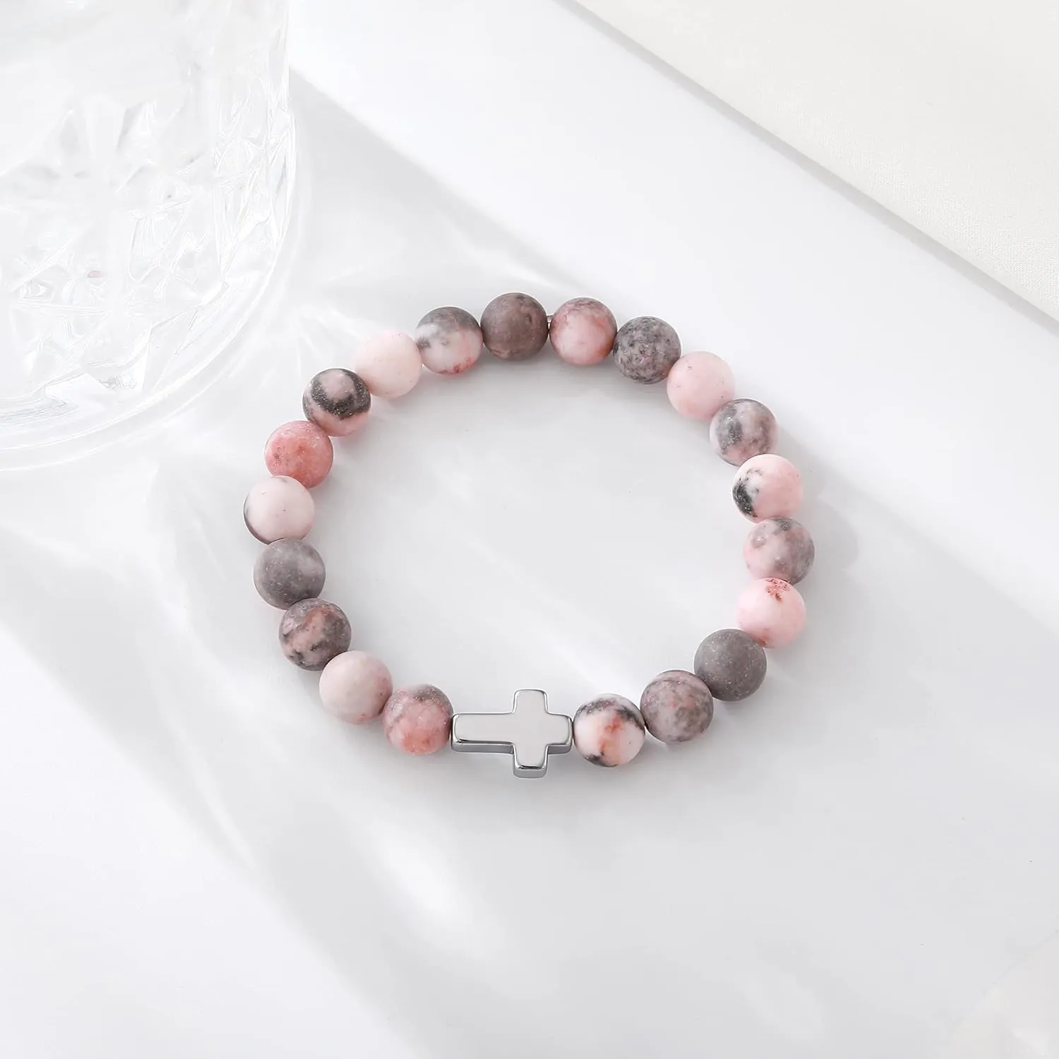 QWNHONEY Christian Gifts for Women Cross Beads Bracelet Catholic Religious Jewelry Mothers Day Birthday Christmas Gifts for Women Mother Daughter Sister Girlfriend Grandma Wife