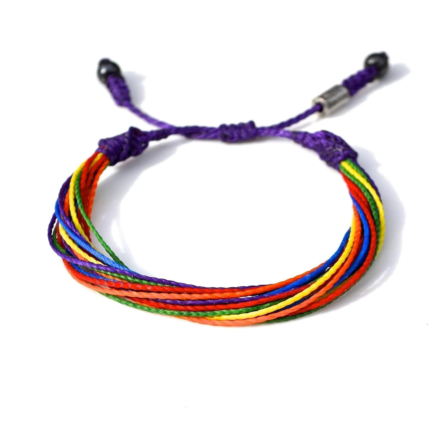 Rainbow Pride Bracelet Handmade LGBTQ Jewelry Lesbian Gay Bi Trans Queer Awareness Woven String Rainbow Friendship Bracelet