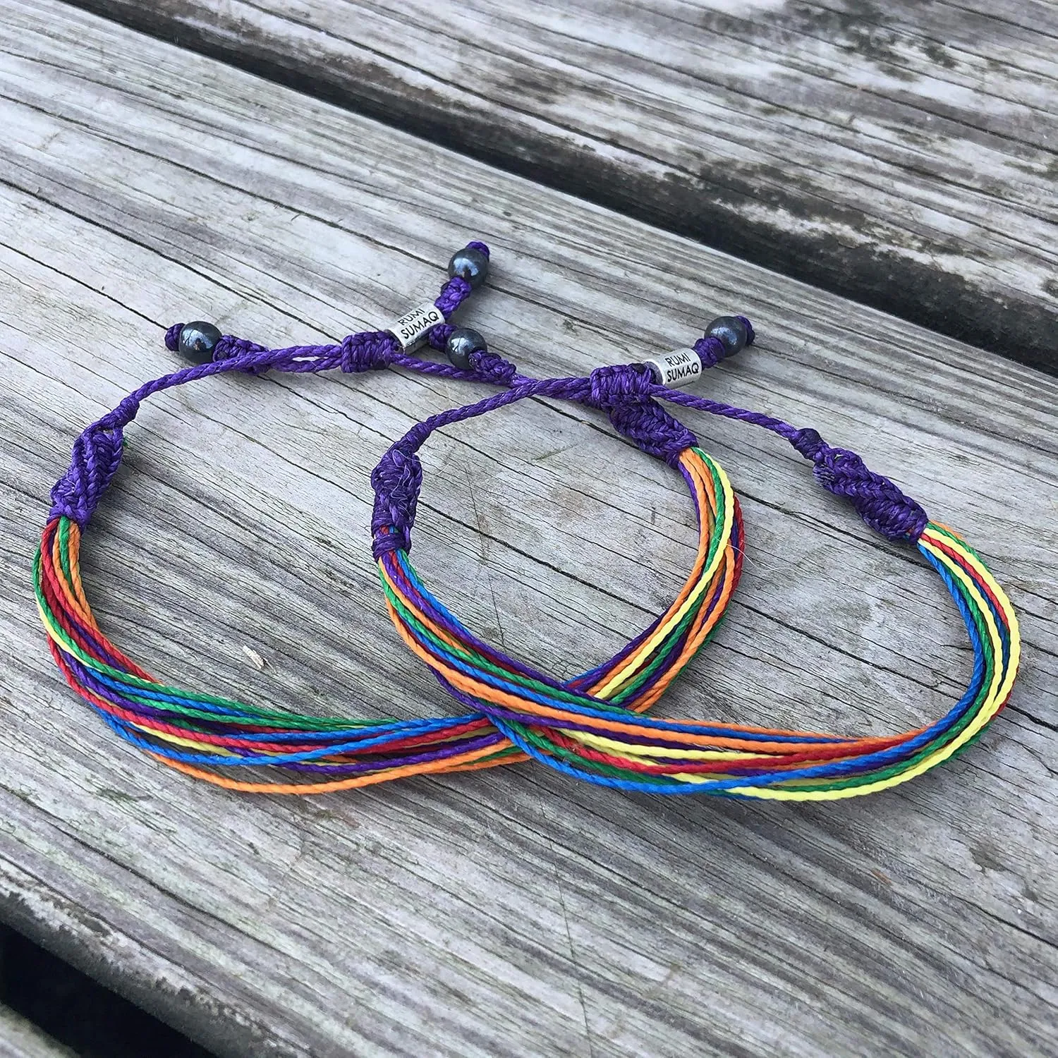 Rainbow Pride Bracelet Handmade LGBTQ Jewelry Lesbian Gay Bi Trans Queer Awareness Woven String Rainbow Friendship Bracelet
