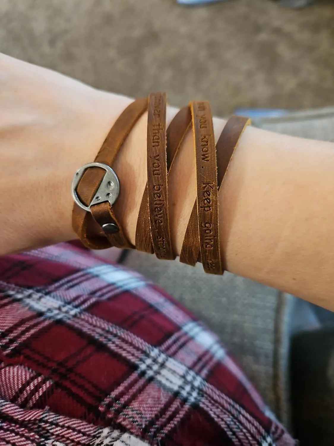 Rantanto Genuine Leather Wrap Bracelets Trendy Western Stackable Cuff Adjustable Boho Layered Bracelet Jewelry For Men Women