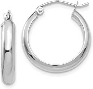 Real 14k White Gold Hoop Earrings - 20mm x 4mm