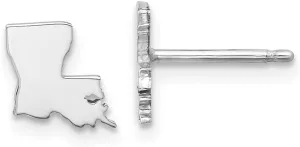 Real 925 Sterling Silver LA Small State Studs Earring - 6mm x 6mm