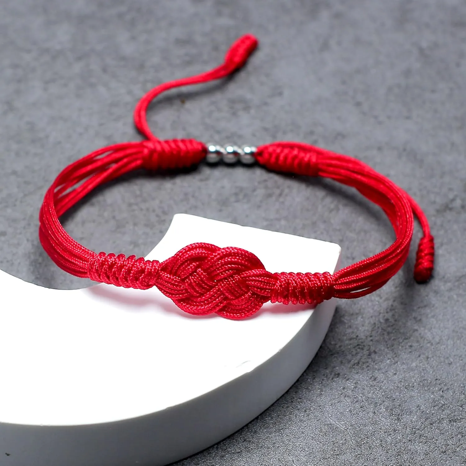 Red Infinity Protection Bracelet, String of Fate, Kabbalah Lucky Safe, Red Awareness Bracelet, Talisman Tibetan Bracelet, Surfer String Wrap for Men, Women, Forever Friendship (Red)