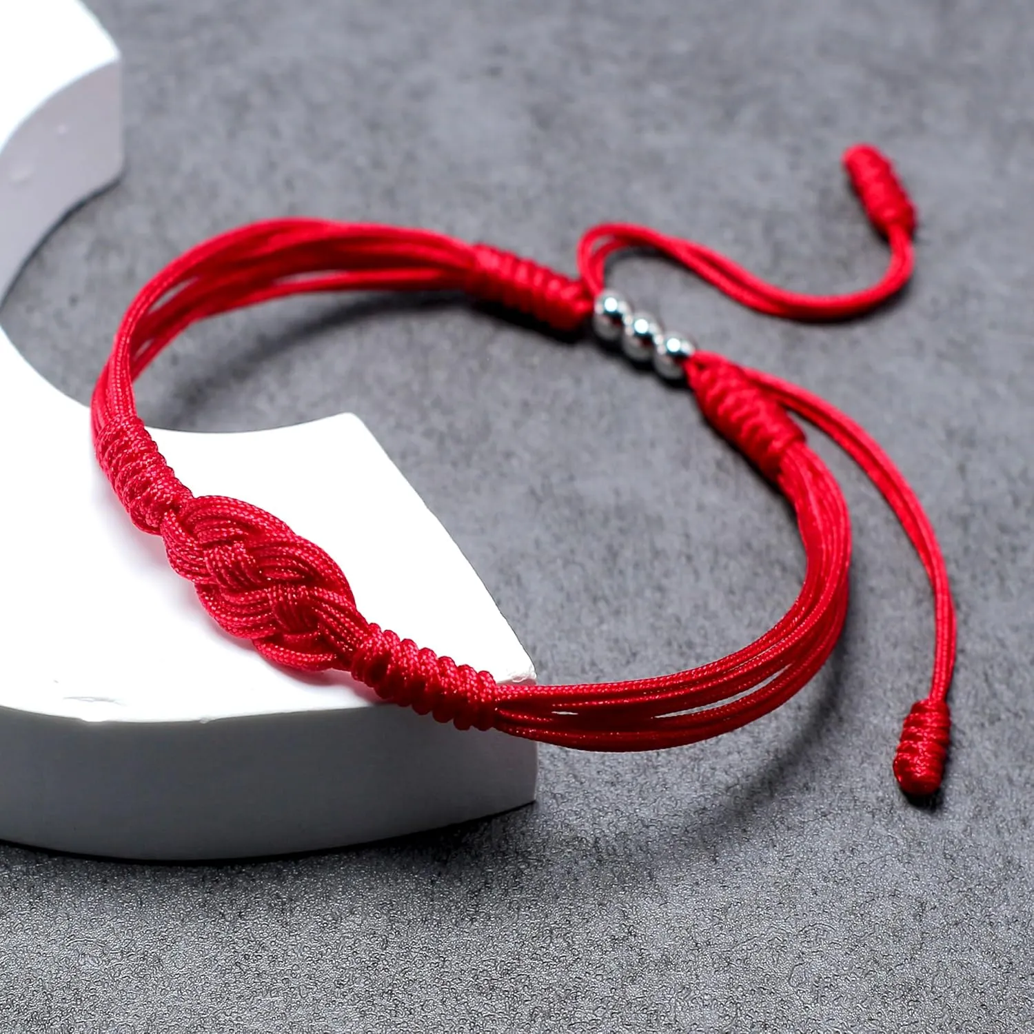 Red Infinity Protection Bracelet, String of Fate, Kabbalah Lucky Safe, Red Awareness Bracelet, Talisman Tibetan Bracelet, Surfer String Wrap for Men, Women, Forever Friendship (Red)