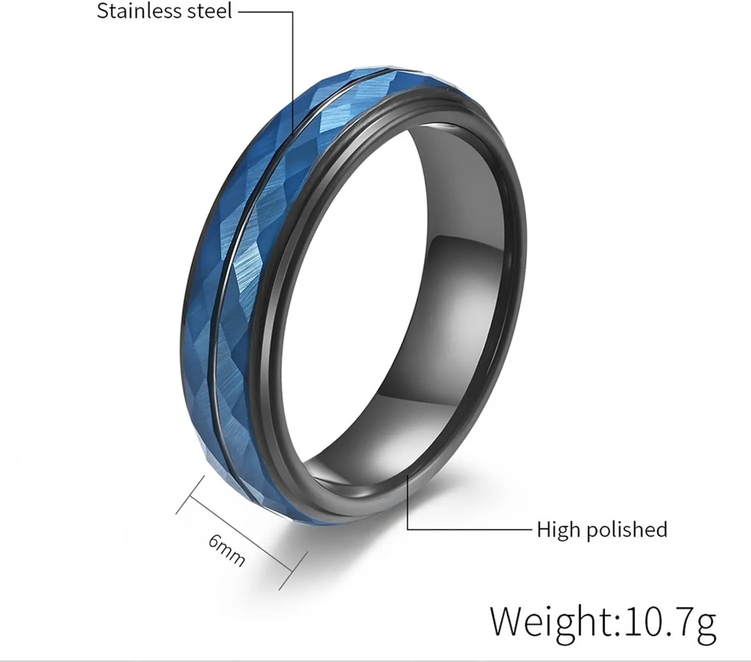 Ring for Men Engagement, Multi-Faceted Wedding Bands Women, Tungsten Carbide Promise Band for Engagement