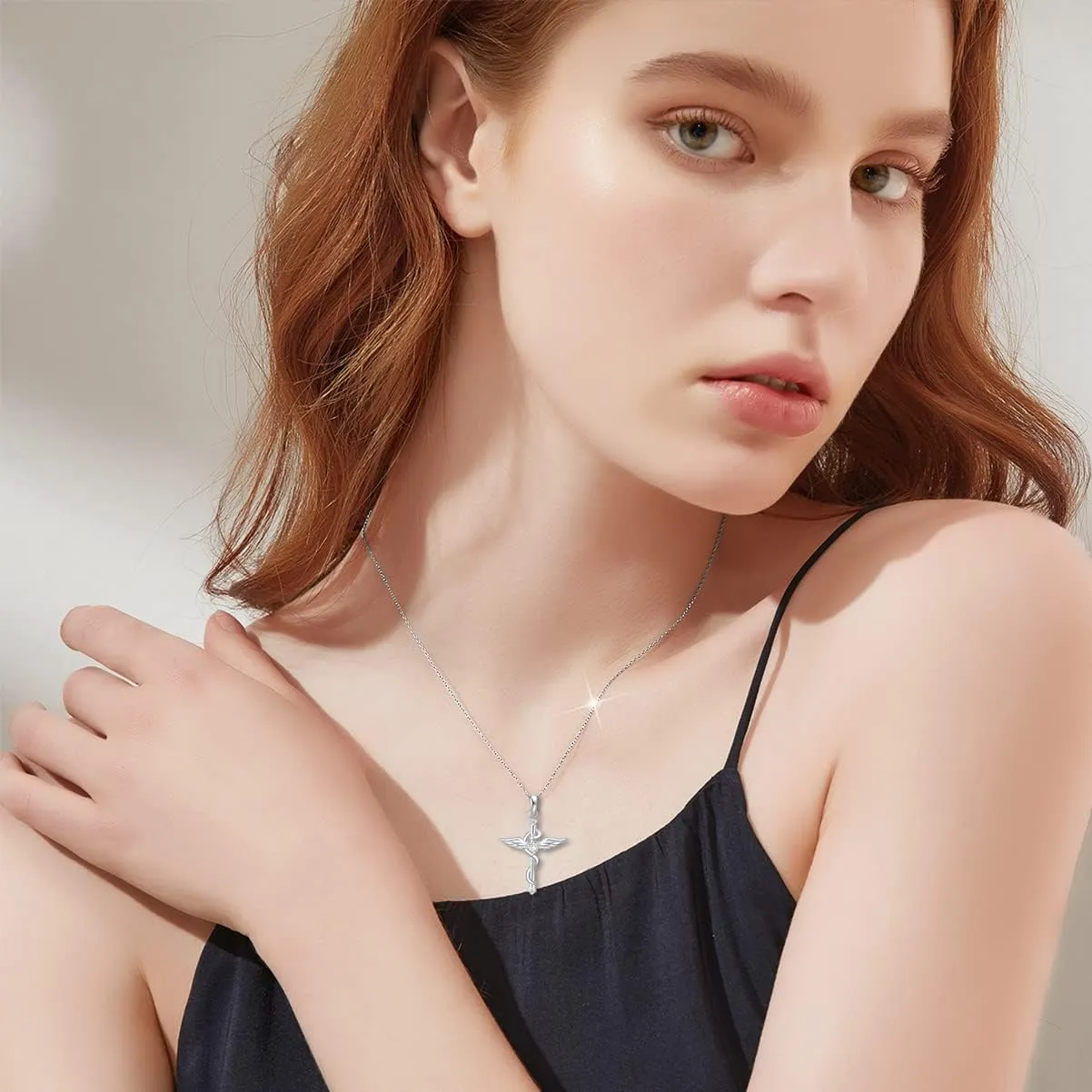 S925 Stering Silver Cross Necklace for Women Cubic Zirconia Evil Eye Pendant Necklaces Dainty Simple Lucky Protecion Pendant Jewelry for Women Ladies 18 Chain