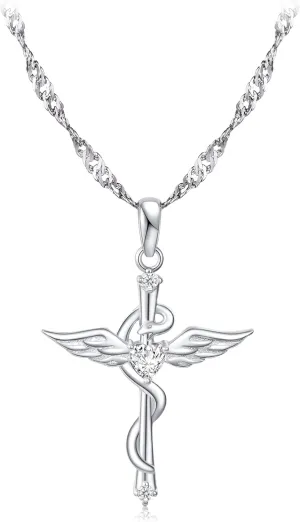 S925 Stering Silver Cross Necklace for Women Cubic Zirconia Evil Eye Pendant Necklaces Dainty Simple Lucky Protecion Pendant Jewelry for Women Ladies 18 Chain
