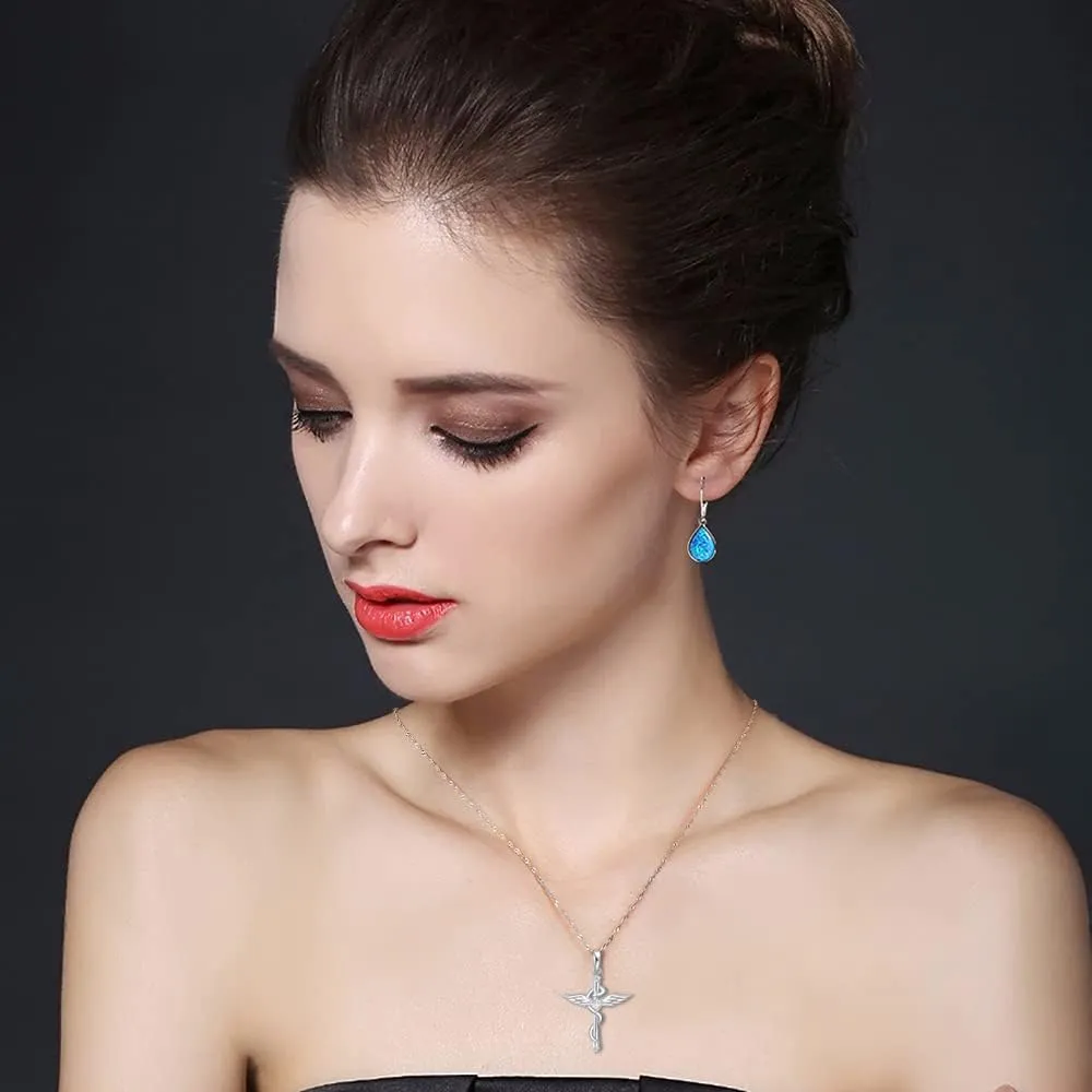 S925 Stering Silver Cross Necklace for Women Cubic Zirconia Evil Eye Pendant Necklaces Dainty Simple Lucky Protecion Pendant Jewelry for Women Ladies 18 Chain