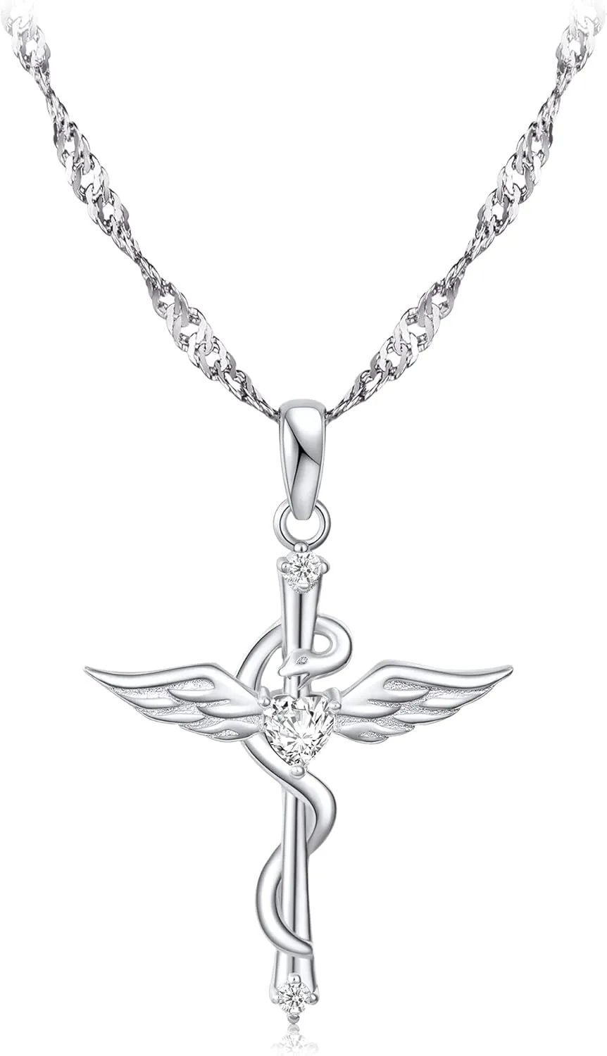 S925 Stering Silver Cross Necklace for Women Cubic Zirconia Evil Eye Pendant Necklaces Dainty Simple Lucky Protecion Pendant Jewelry for Women Ladies 18 Chain