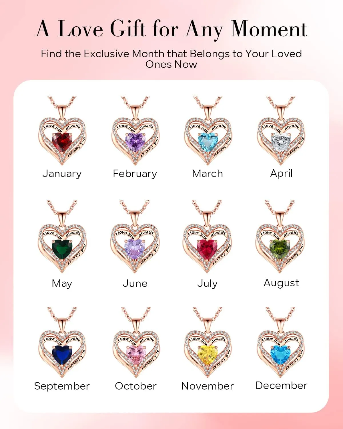 S925 Sterling Silver Necklace for Women, Wife Jewelry Rose Gold, Mom Birthday Valentines Mothers Day Gifts, Girlfriend Necklaces, Daughter Heart Jewel, Anniversary for Her