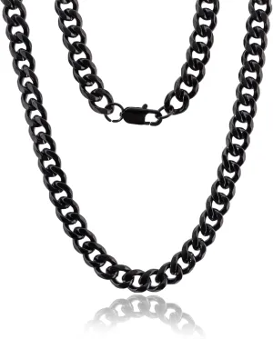 Silver Gold Black Cuban Link Chain for Men Women 3/6/9mm Mens Cuban Link Chain Necklaces Silver Stainless Steel Cuban Chain Necklace Mens Jewelry 20inch