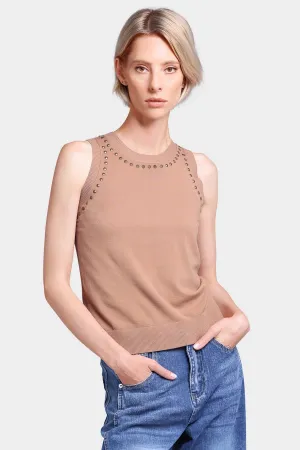 Sleeveless Studs Top